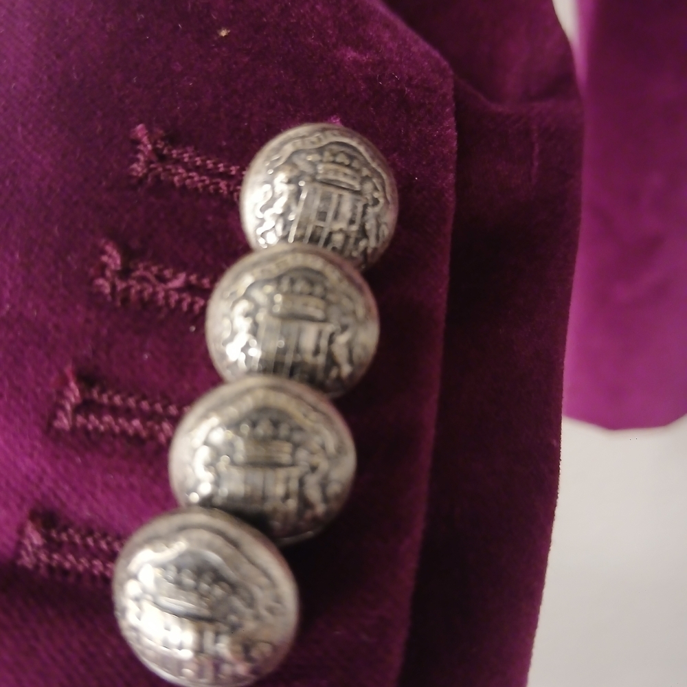 Tagliatore Women's Blazer in Deep Purple Velvet - Picture 8 of 14